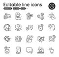 Set of Technology outline icons. Contains icons as Augmented reality, Work home and Online question elements. Vector