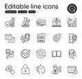 Set of Technology outline icons. Contains icons as Start business, Confirmed and Metro map elements. For website Vector