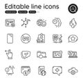 Set of Technology outline icons. Contains icons as Touchscreen gesture, Time management. Vector