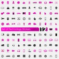 Set of technology stickers