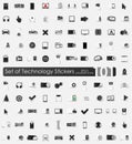 Set of technology stickers