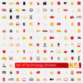Set of technology stickers