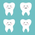 Set of teeth with different emotions. Vector illustration