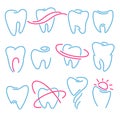 Set of teeth, tooth icons on white background. Can be used as logo for dental, dentist or stomatology clinic