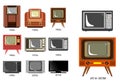 Set of television history timeline or evolution television receiver concept. Royalty Free Stock Photo