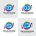 Set of television logo vector design template Royalty Free Stock Photo