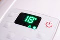 The set temperature on the air conditioner display Royalty Free Stock Photo