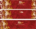 Set of template Banners with Dragon symbols