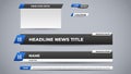 set template blue lower third for news and television channel Royalty Free Stock Photo