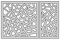 Set template for cutting. Abstract line pattern. Laser cut. Ratio 1:1, 1:2. Vector illustration. Royalty Free Stock Photo