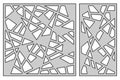 Set template for cutting. Abstract line pattern. Laser cut. Ratio 1:1, 1:2. Vector illustration.