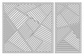 Set template for cutting. Abstract linear pattern. Laser cut. Ra Royalty Free Stock Photo