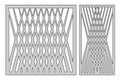 Set template for cutting. Square line diagonal pattern. Laser cu