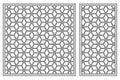 Set template for cutting. Square mesh pattern. Laser cut. Ratio