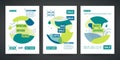 Set of template design of sale and offer banner. Abstract flyer modern graphic circle elements. Dynamical colored around