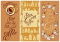 Set of Template Flayer or Menu design for coffeehouse. Backgroun Royalty Free Stock Photo