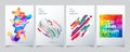 Set template geometric covers design, gradient colorful halftone