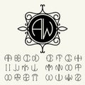 Set template letters to create monograms