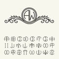 Set template letters to create monograms