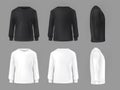 set template of male T-shirts with long sleeve