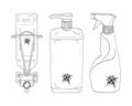 Set template medical antiseptic surfaces. Product for hygiene. Disinfection premises. Sanitizer dispenser, protect coronavirus