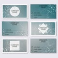 Set template of modern business visiting cards. Abstract background with molecule structure DNA and neurons. Medicine Royalty Free Stock Photo