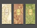 Set Template for package from Luxury background made by foil leaves in colorful Royalty Free Stock Photo