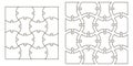 Set the template Puzzle Pieces, vector set for creating complex jigsaw puzzle pieces, image applicable to several concepts