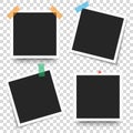 Set of template retro frame photo on transparent background. Vector illustration for your photos or text. Royalty Free Stock Photo