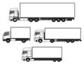 set template several delivery trucks trucking empty design isolate stock image