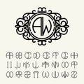 Set template to create monograms of two letters