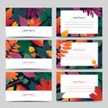 Set template white invitation card with fall leaf pattern. Individual gift card with autumn flower and herb. Autumna
