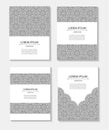 Set templates business cards and invitations with circular patterns Royalty Free Stock Photo