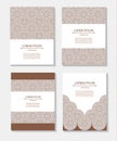 Set templates business cards and invitations with circular patterns