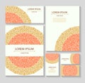 Set templates business cards and invitations with circular patterns of mandalas Royalty Free Stock Photo