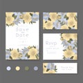 Set of templates for celebration  wedding. Blue flowers Royalty Free Stock Photo