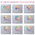 Set 9 templates, Circles diagram Infographics for business conce