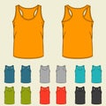 Set of templates colored singlets for men Royalty Free Stock Photo
