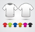 Set of templates colored t-shirts