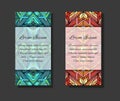 Set of templates with ethno pattern and place for text Royalty Free Stock Photo