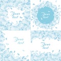 Set of 4 templates with flowers