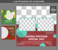 A set of templates for food_for sales promotion on social media
