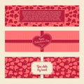 Set of templates horizontal cards on Valentine's