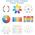 Set templates Infographics for seven positions text area