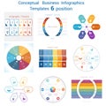 Set templates Infographics for six positions text area