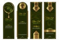 Set of templates packaging for olive oil bottles