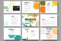 Set of 9 templates for presentation slides. Abstract colorful business background, modern stylish hexagonal vector Royalty Free Stock Photo