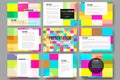 Set of 9 templates for presentation slides. Abstract colorful business background, modern stylish vector texture Royalty Free Stock Photo