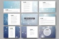 Set of 9 templates for presentation slides. Blue Royalty Free Stock Photo