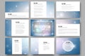 Set of 9 templates for presentation slides. Blue Royalty Free Stock Photo